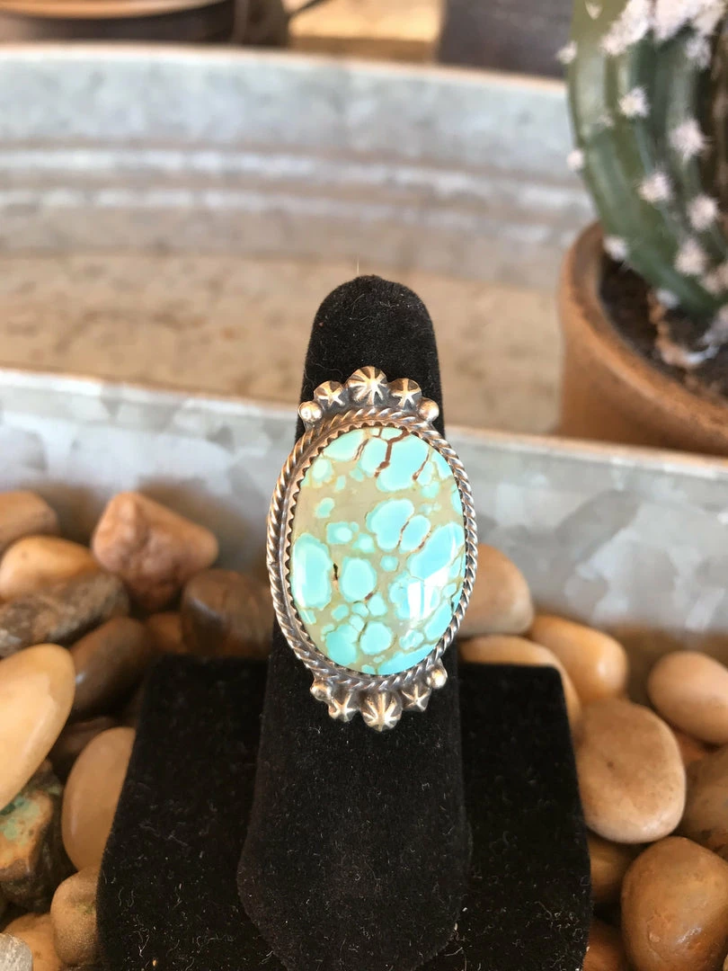 The Ranch House Small Oval Turquoise Ring Turquoise/Silver 3 The Ranch House Small Oval Turquoise Ring Turquoise/Silver