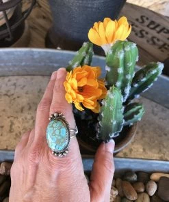 The Ranch House Small Oval Turquoise Ring Turquoise/Silver