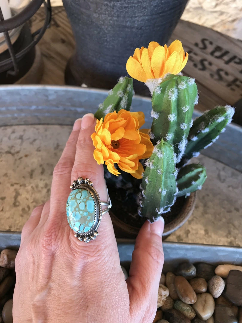 The Ranch House Small Oval Turquoise Ring Turquoise/Silver 4 The Ranch House Small Oval Turquoise Ring Turquoise/Silver