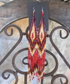 The Ranch House Accessories Firebird Feather Bead Earrings