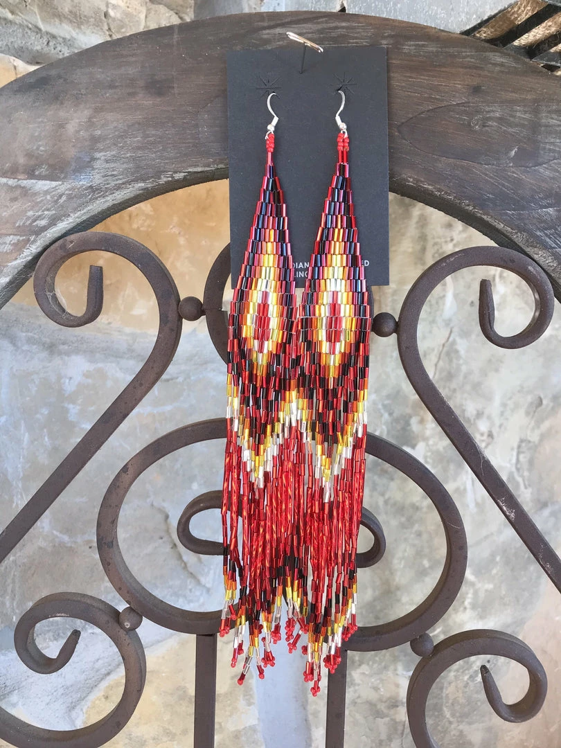 The Ranch House Accessories Firebird Feather Bead Earrings 3 The Ranch House Accessories Firebird Feather Bead Earrings