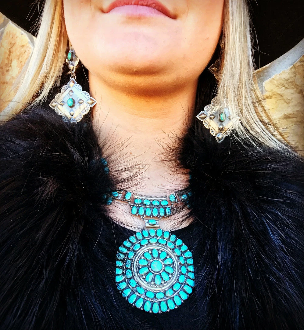 The Ranch House Sterling Silver VIntage 2 Tier Drop Diamond Shaped Earrings 3 The Ranch House Sterling Silver VIntage 2 Tier Drop Diamond Shaped Earrings