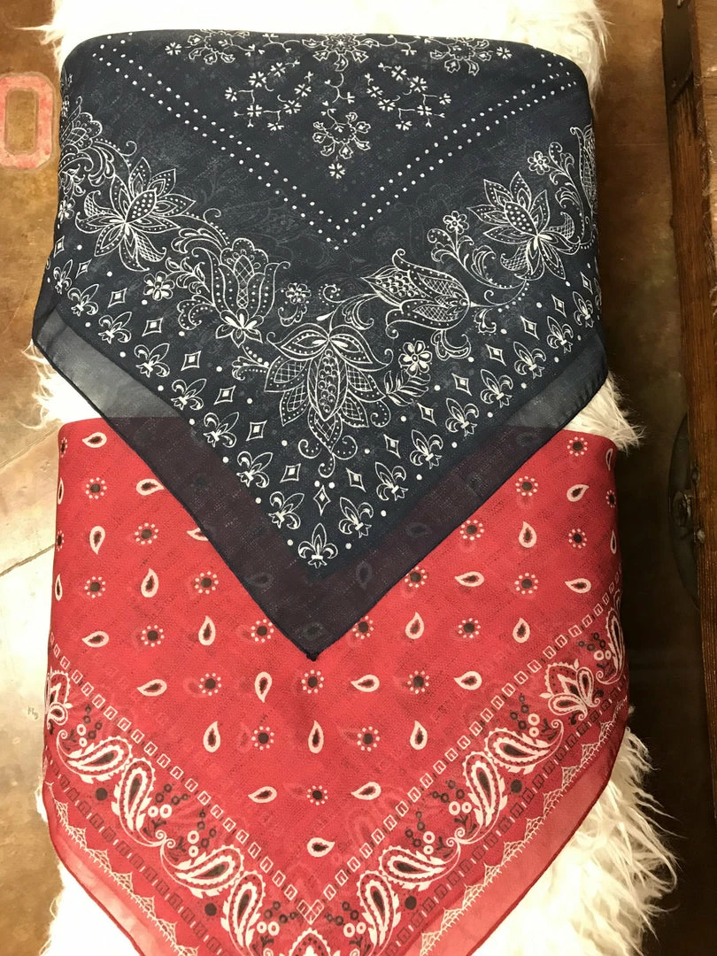 The Ranch House Red Bandit Silky Scarf Wild Rags/ Scarves 3 The Ranch House Red Bandit Silky Scarf Wild Rags/ Scarves