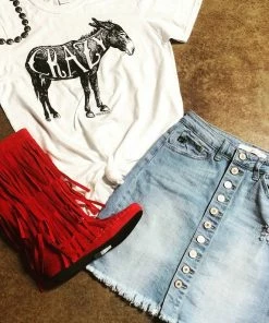 The Ranch House The Indian Princess Fringe Boots In Red