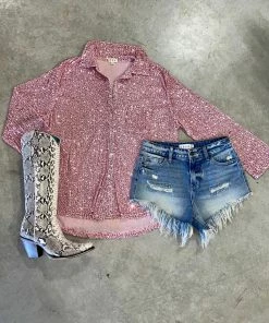 Pol Clothing Sequin Diva Shacket