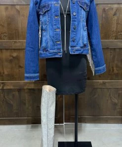 Denim Rhinestone Cowgirl Scully Jean Jacket