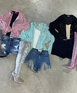 Pol Clothing Sequin Diva Shacket