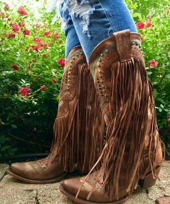 The Ranch House Sale Corral Multicolor Crystal And Stud Fringe Boots