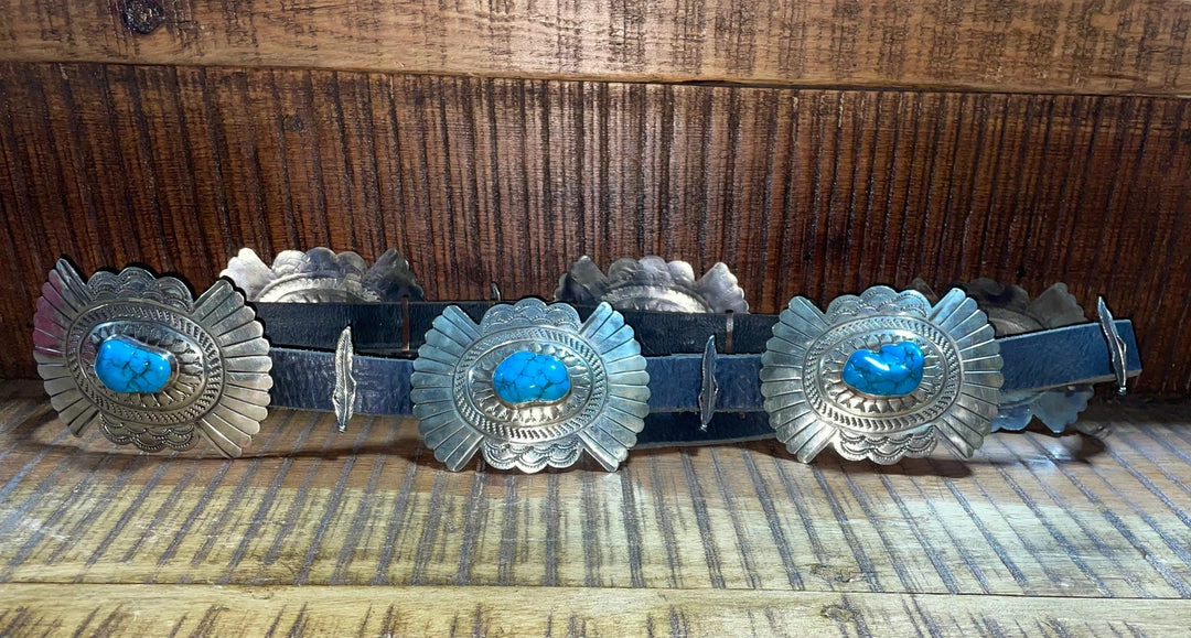 The Ranch House Barbosa Feathered Turquoise Belt 4 The Ranch House Barbosa Feathered Turquoise Belt