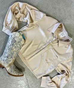 Style Rack Silky Satin Crop Top Tops