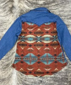 The Ranch House Turquoise Snap Western Denim Turquoise/Silver