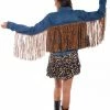 Scully Denim Fringe Cheetah Jacket Women