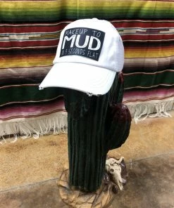 The Ranch House Hats "Makeup To Mud" White Cap