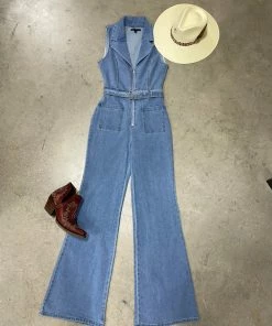 Blue Blush Women Pop Your Collar Jumpsuit