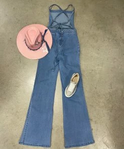 Blue Blush Criss Cross Applesauce Jumpsuit
