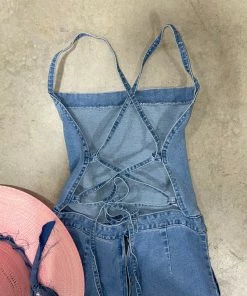 Blue Blush Criss Cross Applesauce Jumpsuit
