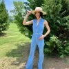 Blue Blush Women Pop Your Collar Jumpsuit