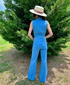 Blue Blush Women Pop Your Collar Jumpsuit