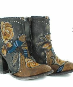 The Ranch House Collections Old Gringo Carla Floral Bootie - Denim Blue