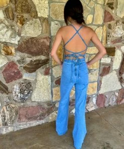 Blue Blush Criss Cross Applesauce Jumpsuit