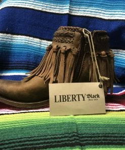 The Ranch House Liberty Black Fringe Bootie