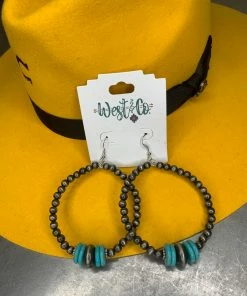 The Ranch House Accessories Navajo Pearl And Turquoises Hoops