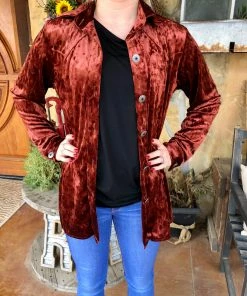 The Ranch House Silverado Velvet Long Sleeve Top
