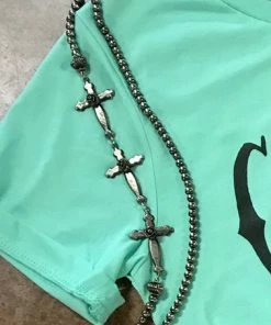 The Ranch House West Coast Cowgirl Long Multi- Rose Cross Necklace