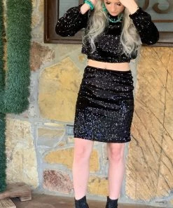 The Ranch House Dark Diva Sequin Top Sale