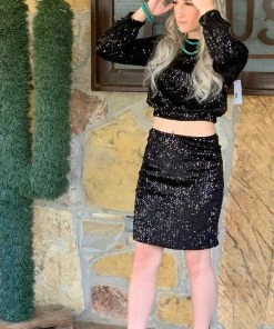 The Ranch House Dark Diva Sequin Top Sale