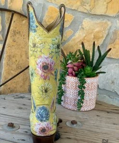 The Ranch House Old Gringo Saguaro Flower Boot - Crackled Yellow Sale 8 The Ranch House Old Gringo Saguaro Flower Boot - Crackled Yellow Sale