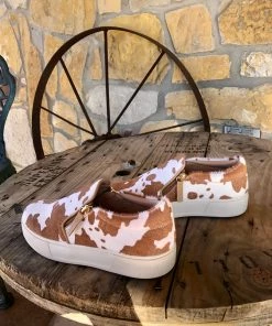 The Ranch House Cow Print Slip On Sneaker