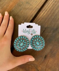 West & Co. Turquoise Concho Earrings