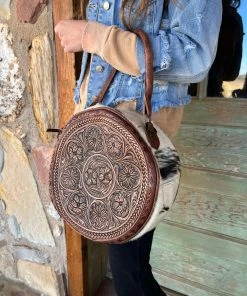 American Darling Rosenberg Tooled Leather Circle Purse Bags