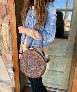 American Darling Rosenberg Tooled Leather Circle Purse Bags