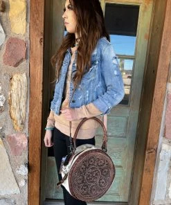 American Darling Rosenberg Tooled Leather Circle Purse Bags