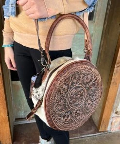 American Darling Rosenberg Tooled Leather Circle Purse Bags