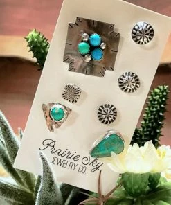 The Ranch House Turquoise/Silver Prairie Sky Pin Set