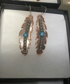 The Ranch House Accessories Rush Lewis Large Feather Earrings