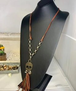 The Ranch House Leather Skull Necklace