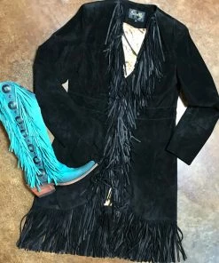 The Ranch House Sale Scully Suede Fringe Knee Coat