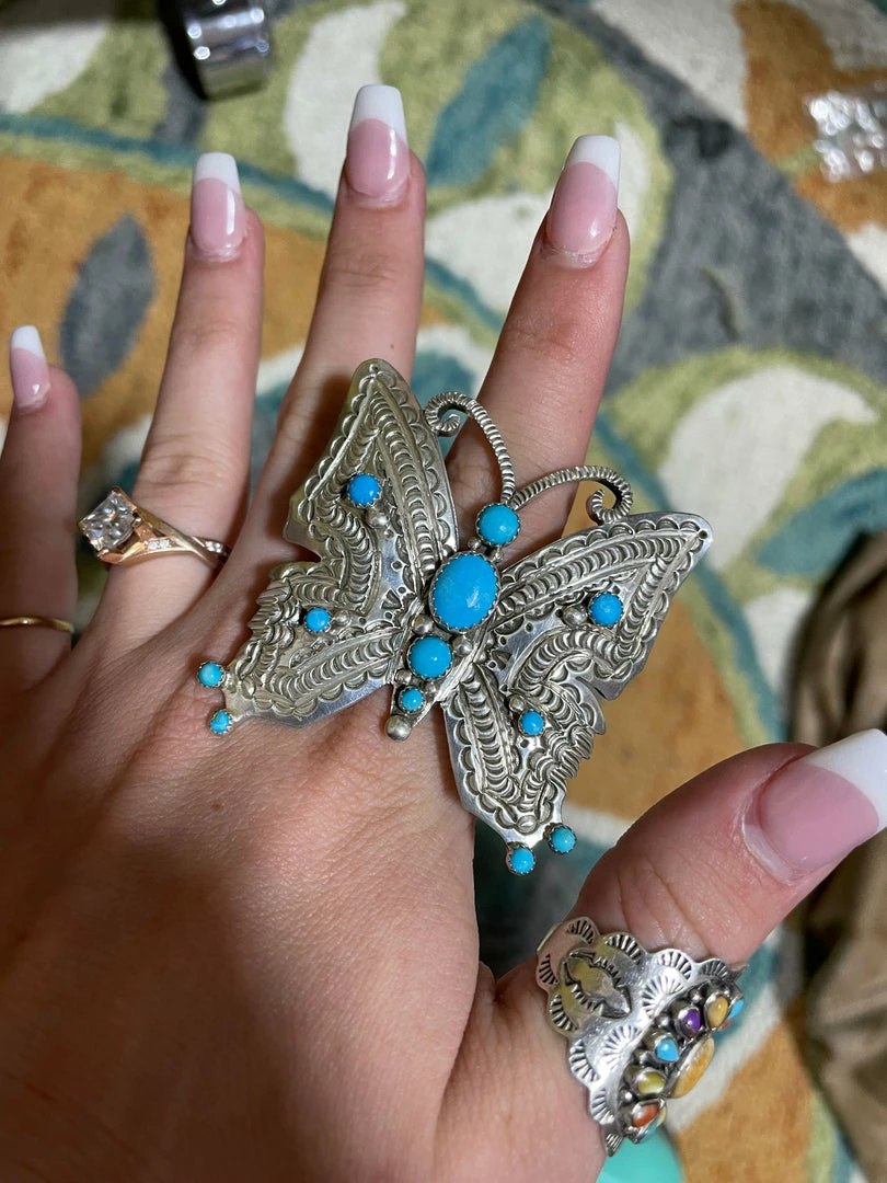 The Ranch House Turquoise/Silver Turquoise Butterfly Ring 3 The Ranch House Turquoise/Silver Turquoise Butterfly Ring