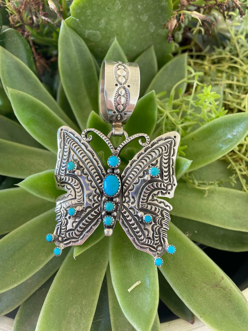 The Ranch House Turquoise Butterfly Pendent Turquoise/Silver 3 The Ranch House Turquoise Butterfly Pendent Turquoise/Silver