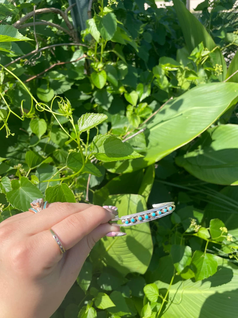The Ranch House Itty Bitty Stone Turquoise Cuff 4 The Ranch House Itty Bitty Stone Turquoise Cuff