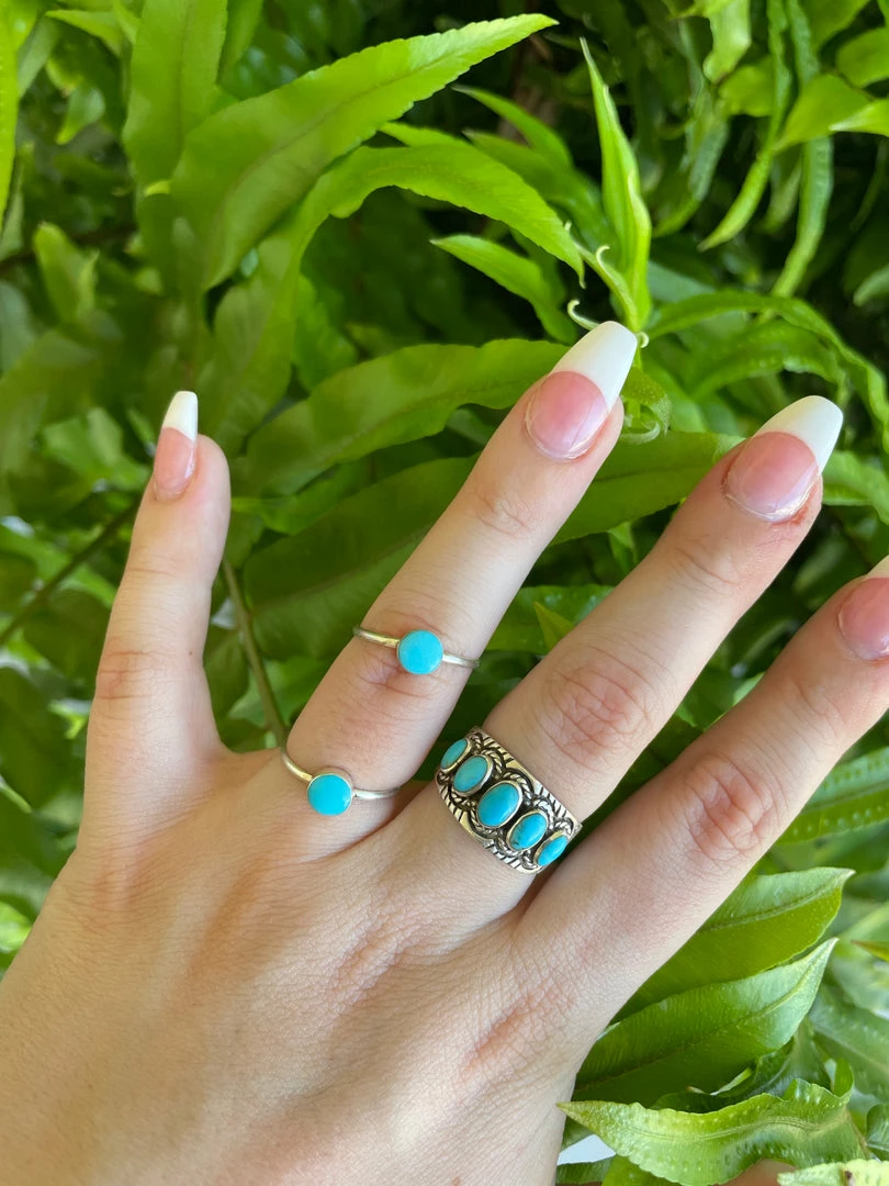 The Ranch House Turquoise/Silver Follow Me To Virgie Stacker Ring 3 The Ranch House Turquoise/Silver Follow Me To Virgie Stacker Ring