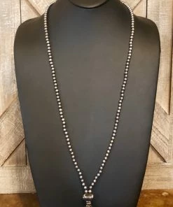 The Ranch House The Silver Bead Tassel Drop Necklace Jewelry