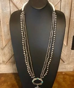 The Ranch House The Silver Pearl Flower Necklace