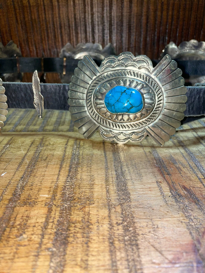 The Ranch House Barbosa Feathered Turquoise Belt 5 The Ranch House Barbosa Feathered Turquoise Belt