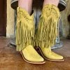 The Ranch House Sale Liberty Black Vegas Mustard Fringe Boot