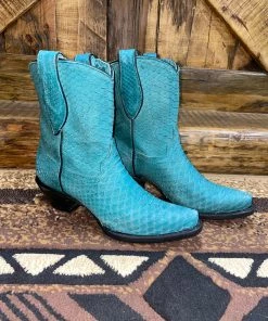 Corral Turquoise Python Booties